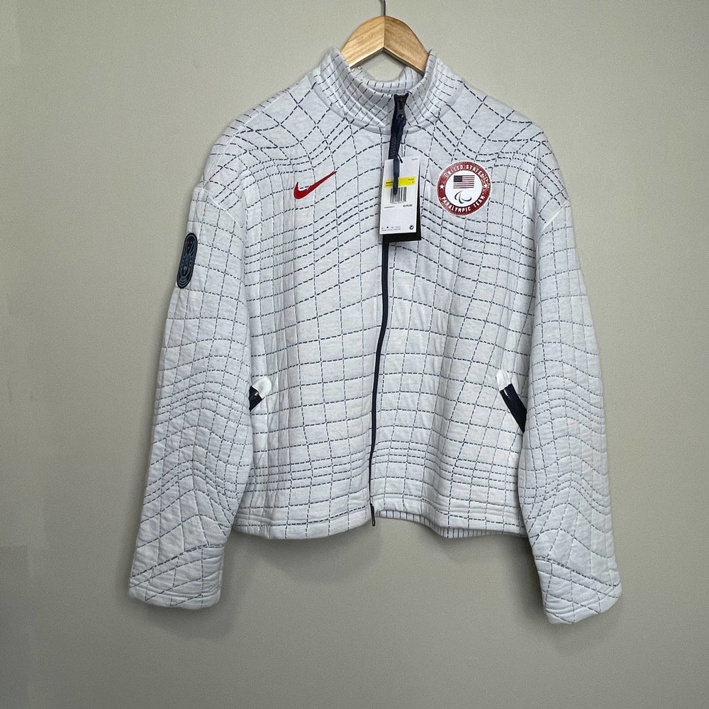 NWT Nike Therma-Fit Tech Pack Paralympics Quilted White Patch Full Zip Jacket S